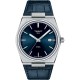 TISSOT T-Classic PRX 40mm Ρολόι Ανδρικό Μπλε Δερμάτινο Λουράκι T1374101604100