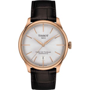 TISSOT T-Classic Chemin Des Tourelles Automatic Ρολόι Καφέ Δερμάτινο λουράκι T1398073603100