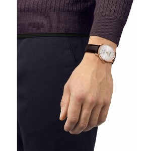 TISSOT T-Classic Chemin Des Tourelles Automatic Ρολόι Καφέ Δερμάτινο λουράκι T1398073603100