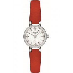 TISSOT T-Lady Lovely Round  Ρολόι Γυναικείο Κόκκινο Δερμάτινο Λουράκι T1400091611100