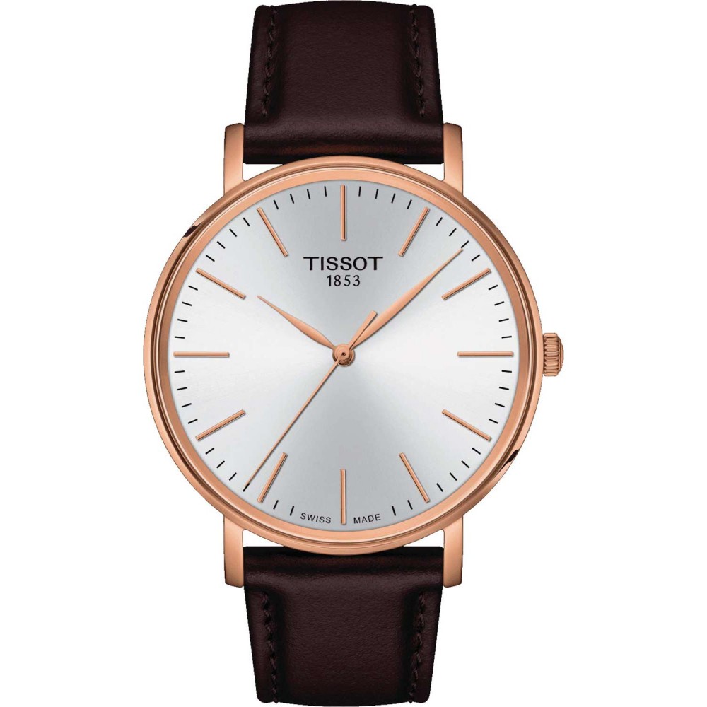 TISSOT T-Classic Everytime Gent Ρολόι Ανδρικό Καφέ Δερμάτινο λουράκι T1434103601100