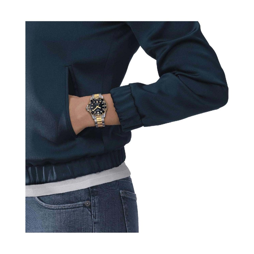 TISSOT T-Sport Seastar 1000 Ρολόι Unisex Ασημί/Επιχρυσωμένο Ανοξείδωτο Ατσάλι μπρασελέ T1202102205100