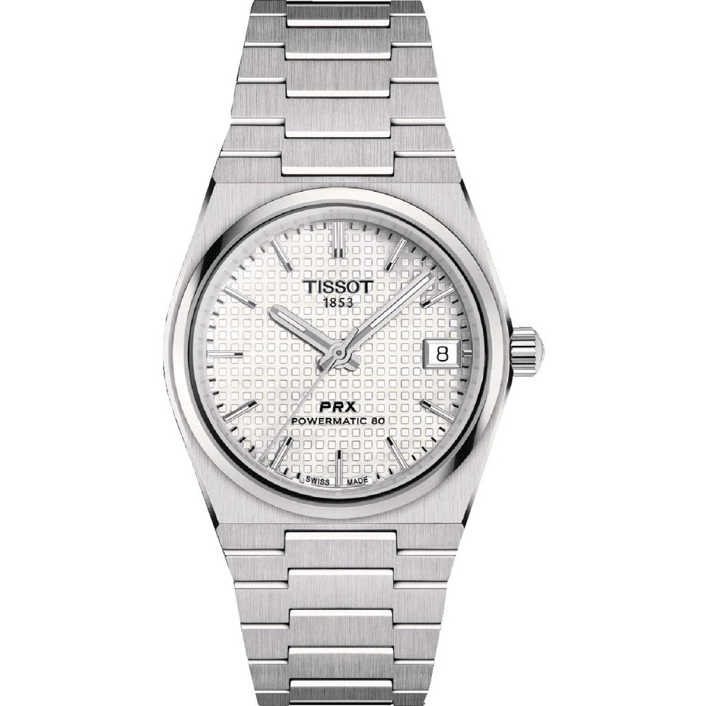 TISSOT T-Classic PRX Powermatic 80 35mm Ρολόι Ασημί Ανοξείδωτο Ατσάλι μπρασελέ T1372071111100