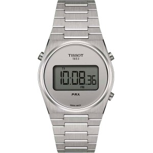 TISSOT PRX DIGITAL 35 MM Ρολόι Ασημί Ανοξείδωτο Ατσάλι μπρασελέ T1372631103000