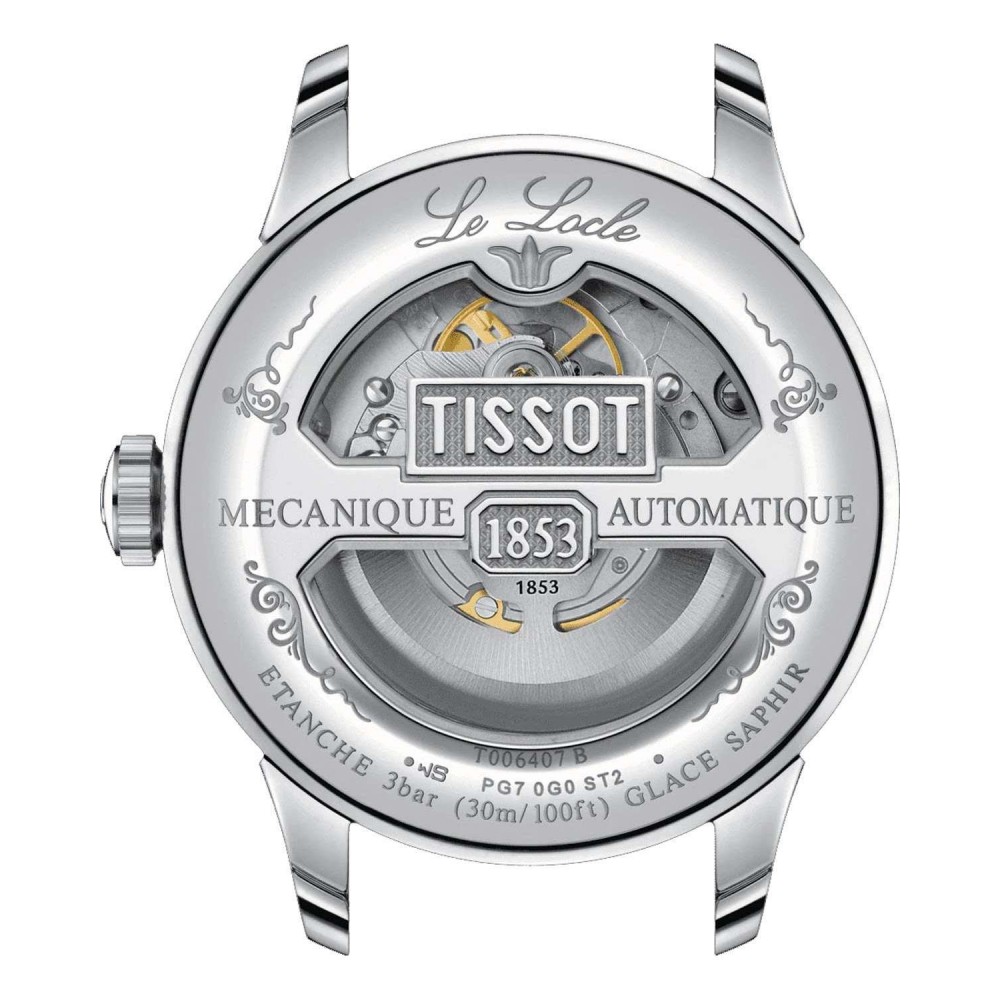 TISSOT T-Classic Le Locle Powermatic 80 Openheart Ρολόι Ανδρικό Ασημί Ανοξείδωτο Ατσάλι μπρασελέ T0064071103302