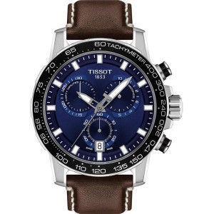 TISSOT T-Sport Superport Χρονογράφος Ρολόι Ανδρικό Καφέ Δερμάτινο Λουράκι T1256171604100