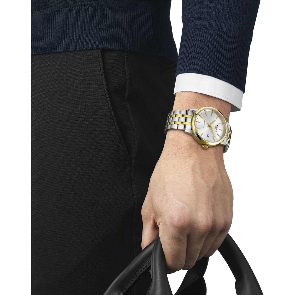 TISSOT T-Classic Classic Dream Swissmatic Chronograph Ρολόι Ασημί/Επιχρυσωμένο Ανοξείδωτο Ατσάλι μπρασελέ T1294072203101