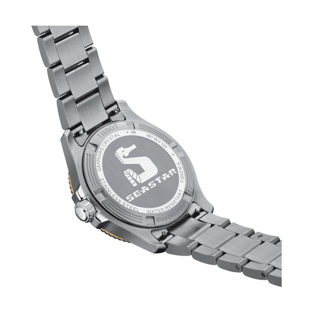 TISSOT SEASTAR 1000 40MM Ασημί Ανοξείδωτο Ατσάλι μπρασελέ T1204101104100
