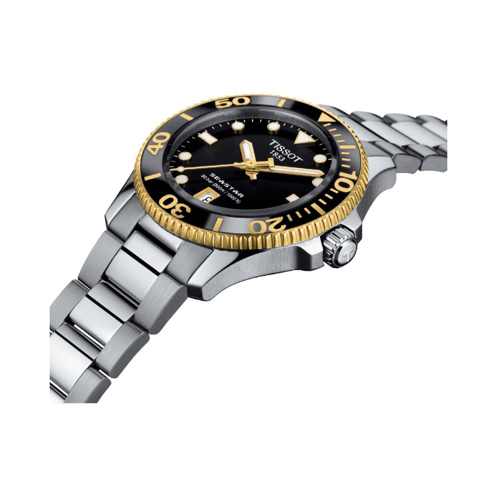 TISSOT T-Sport Seastar 1000 Ρολόι Unisex Ασημί Ανοξείδωτο Ατσάλι μπρασελέ T1202102105100