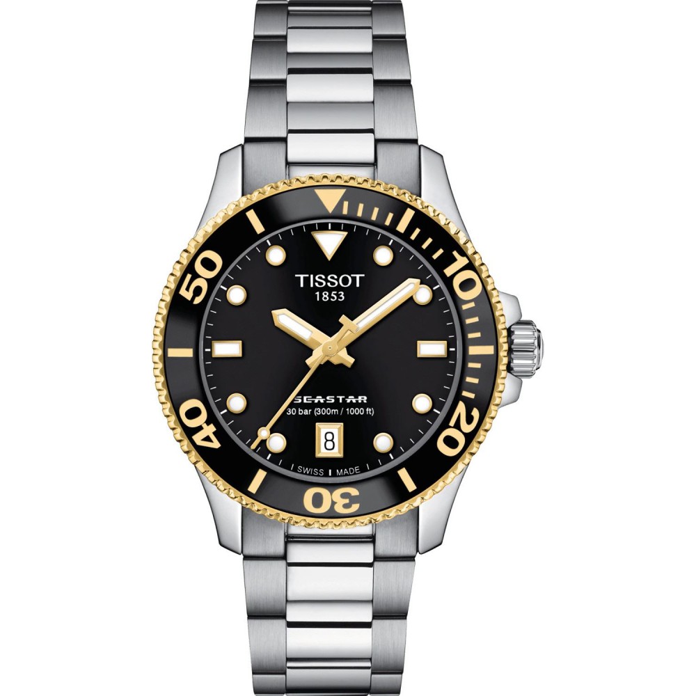 TISSOT T-Sport Seastar 1000 Ρολόι Unisex Ασημί Ανοξείδωτο Ατσάλι μπρασελέ T1202102105100