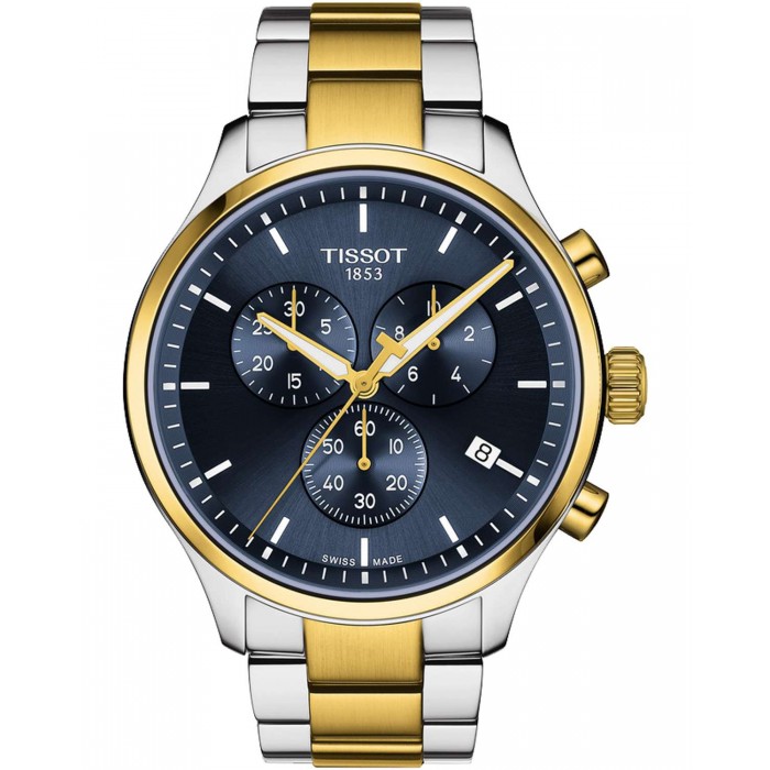 TISSOT T-Sport Chrono XL Classic Ρολόι Ανδρικό Ασημί/Επιχρυσωμένο Ανοξείδωτο Ατσάλι μπρασελέ T1166172204100