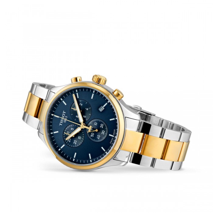 TISSOT T-Sport Chrono XL Classic Ρολόι Ανδρικό Ασημί/Επιχρυσωμένο Ανοξείδωτο Ατσάλι μπρασελέ T1166172204100