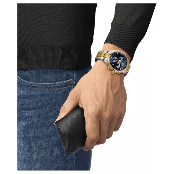 TISSOT T-Sport Chrono XL Classic Ρολόι Ανδρικό Ασημί/Επιχρυσωμένο Ανοξείδωτο Ατσάλι μπρασελέ T1166172204100