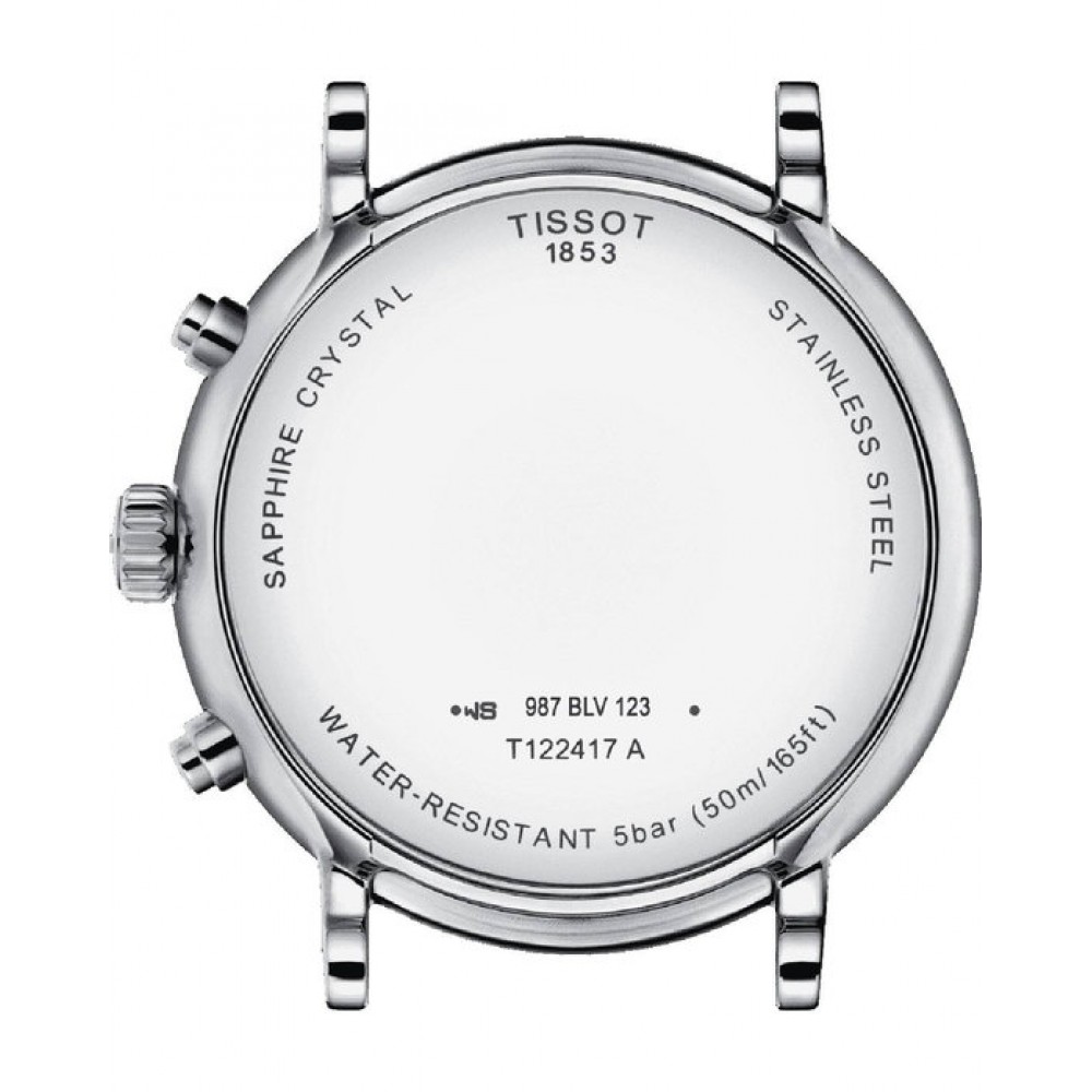 TISSOT T-Classic Carson Chronograph Ρολόι Ανδρικό Μαύρο Δερμάτινο Λουράκι T1224171603300