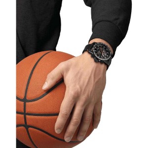 TISSOT T-Sport Supersport Chronograph Ρολόι Ανδρικό Μαύρο Δερμάτινο Λουράκι T1256173608100