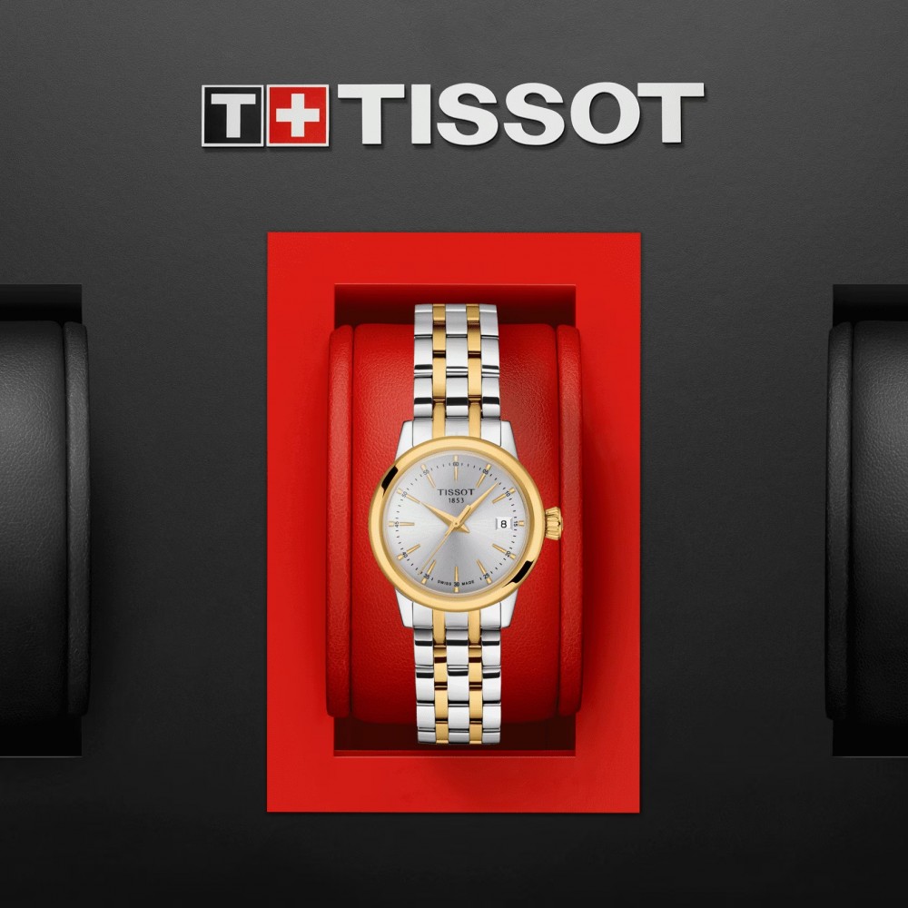 TISSOT T-Classic Dream Lady Ρολόι Γυναικείο Ασημί/Επιχρυσωμένο Ανοξείδωτο Ατσάλι μπρασελέ T1292102203100