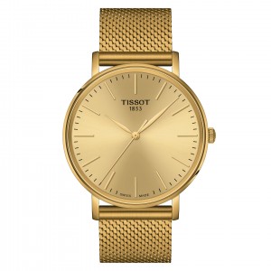 TISSOT T-Classic Everytime Gent Ρολόι Ανδρικό Επιχρυσωμένο Ανοξείδωτο Ατσάλι μπρασελέ T1434103302100