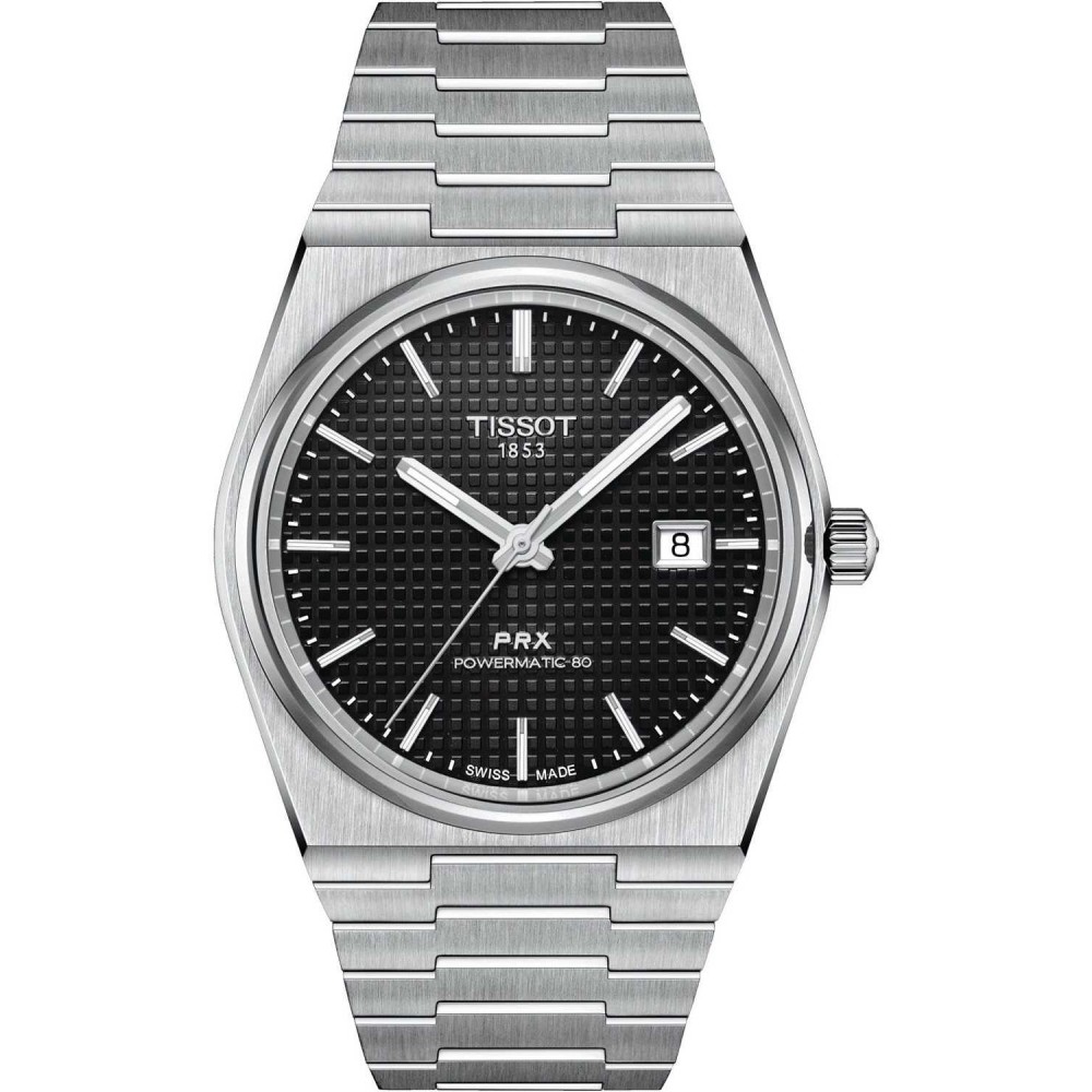 TISSOT T-Classic PRX 40 205 Powermatic 80 Ρολόι Ανδρικό Ασημί Ανοξείδωτο Ατσάλι μπρασελέ T1374071105100