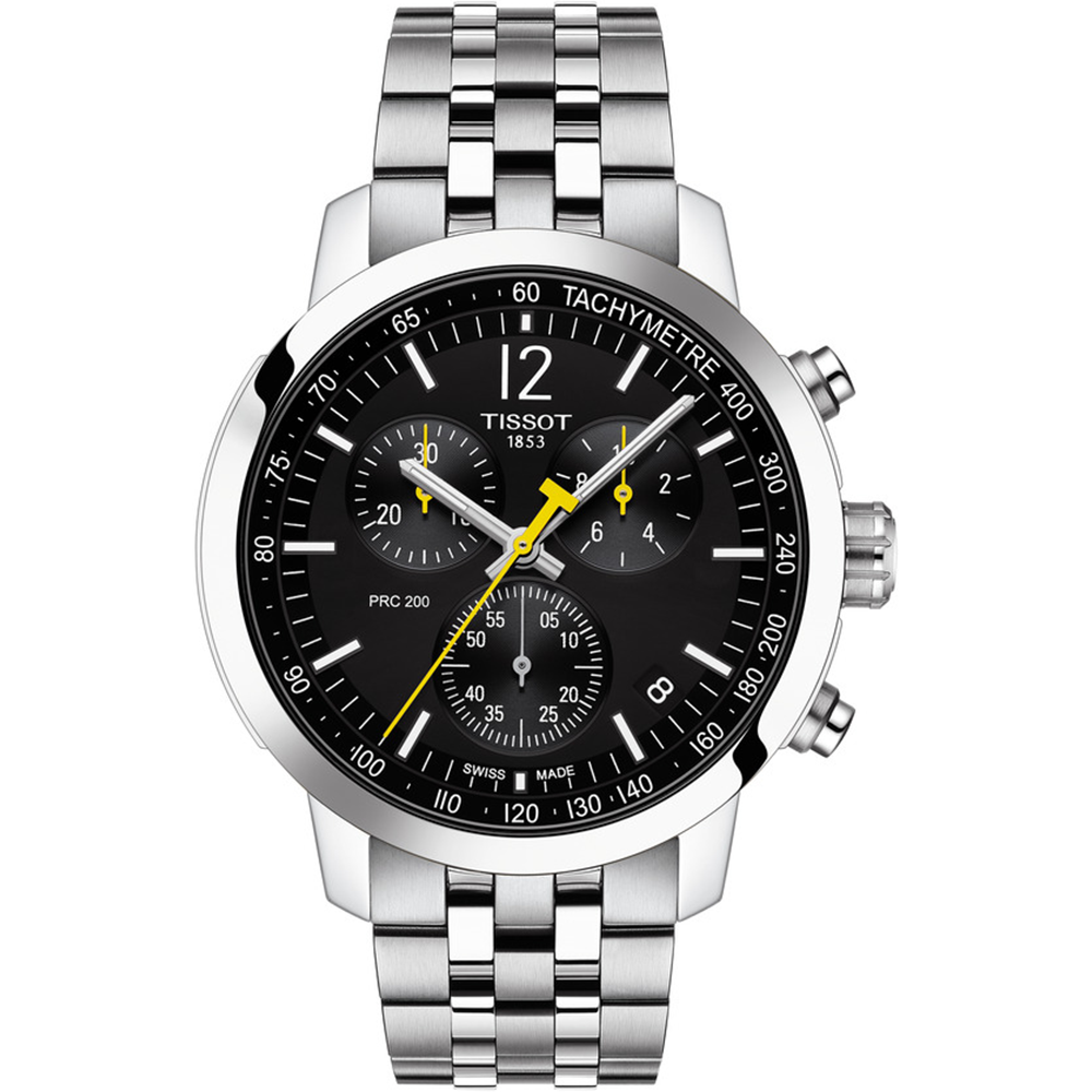 TISSOT T-Sport PRC 200 Chronograph Ρολόι Ανδρικό Ασημί Ανοξείδωτο Ατσάλι μπρασελέ T1144171105700
