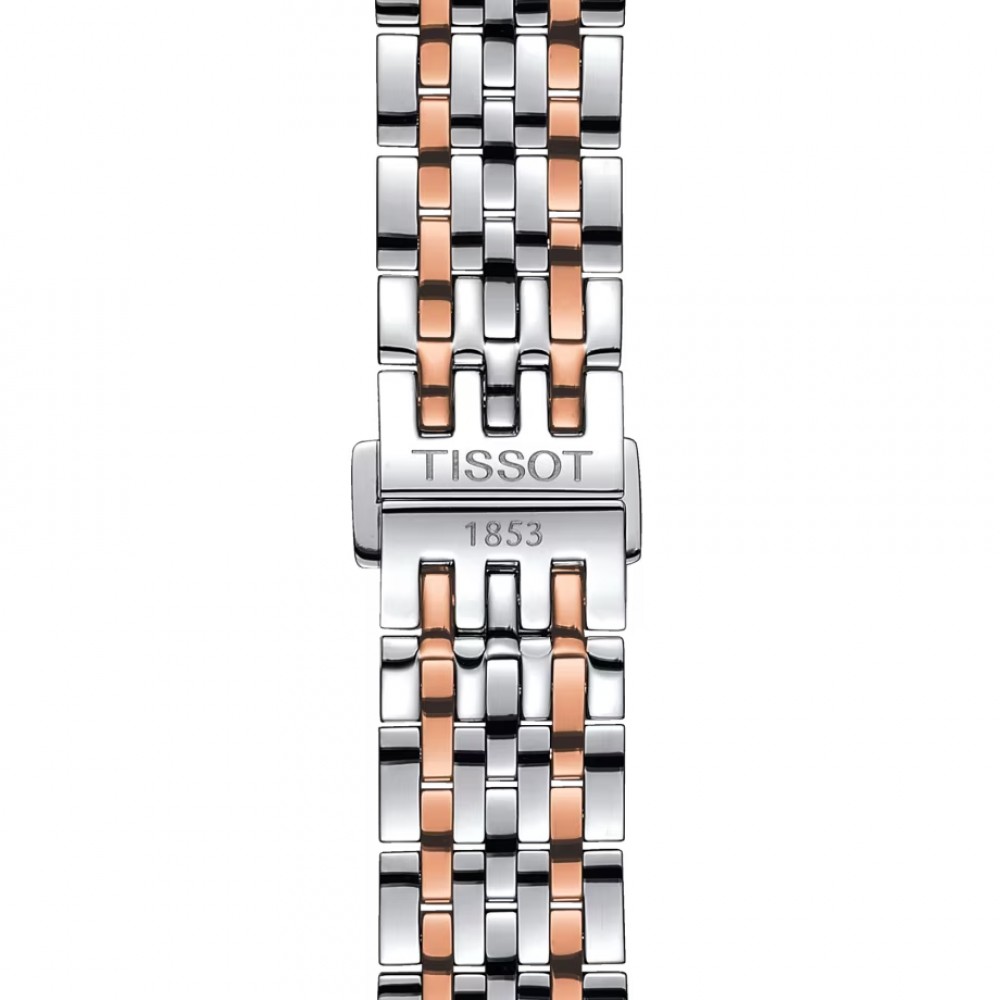 TISSOT T-Classic Le Locle Powermatic 80 Ρολόι Ανδρικό Ασημί/Ροζ Επιχρυσωμένο Ανοξείδωτο Ατσάλι μπρασελέ T0064072203300