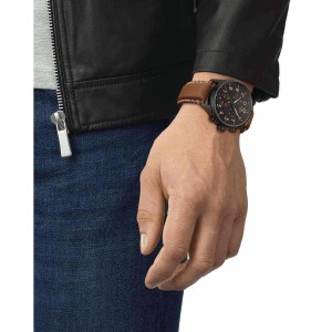 TISSOT T-Sport Chrono XL Classic Ρολόι Ανδρικό Καφέ Δερμάτινο Λουράκι T1166173605203