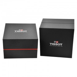 TISSOT T-Classic Gentleman Powermatic 80 Solid 18k Gold Bezel Men's Brown Leather Strap T9274074629100