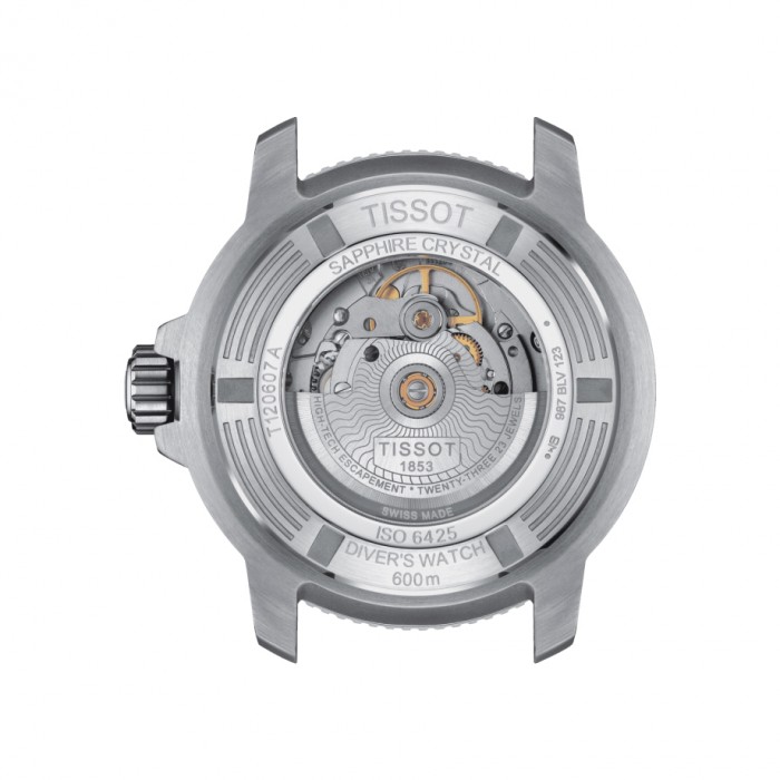 TISSOT T-Sport Seastar 2000 Professional Powermatic 80 Ρολόι Ανδρικό Ασημί Ανοξείδωτο Ατσάλι μπρασελέ T1206071104100
