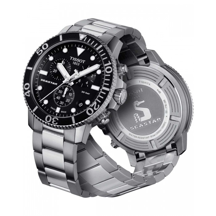 TISSOT T-Sport Seastar 1000 Ρολόι Ανδρικό Ασημί Ανοξείδωτο Ατσάλι μπρασελέ T1204171105100