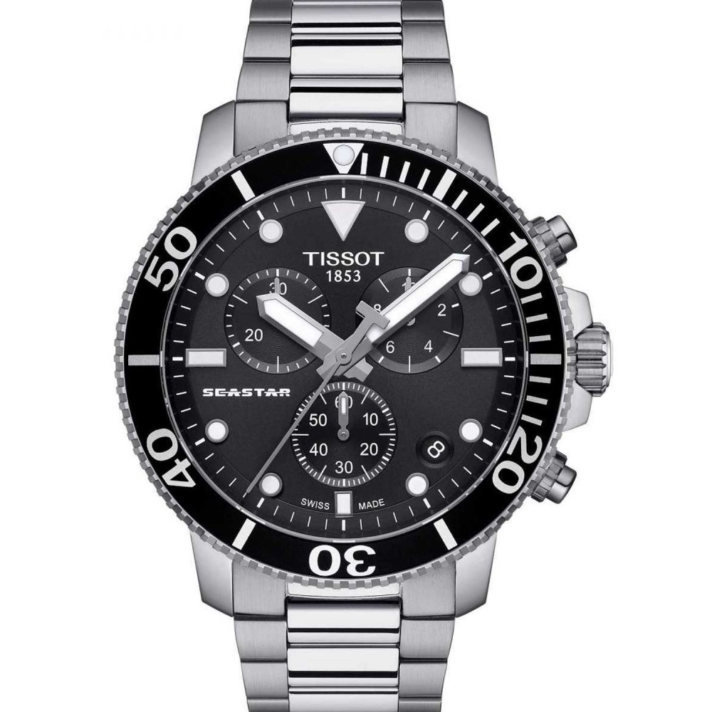 TISSOT T-Sport Seastar 1000 Ρολόι Ανδρικό Ασημί Ανοξείδωτο Ατσάλι μπρασελέ T1204171105100