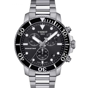TISSOT T-Sport Seastar 1000 Ρολόι Ανδρικό Ασημί Ανοξείδωτο Ατσάλι μπρασελέ T1204171105100