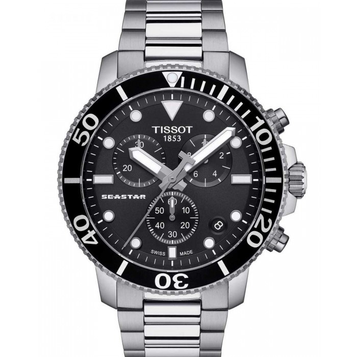TISSOT T-Sport Seastar 1000 Ρολόι Ανδρικό Ασημί Ανοξείδωτο Ατσάλι μπρασελέ T1204171105100