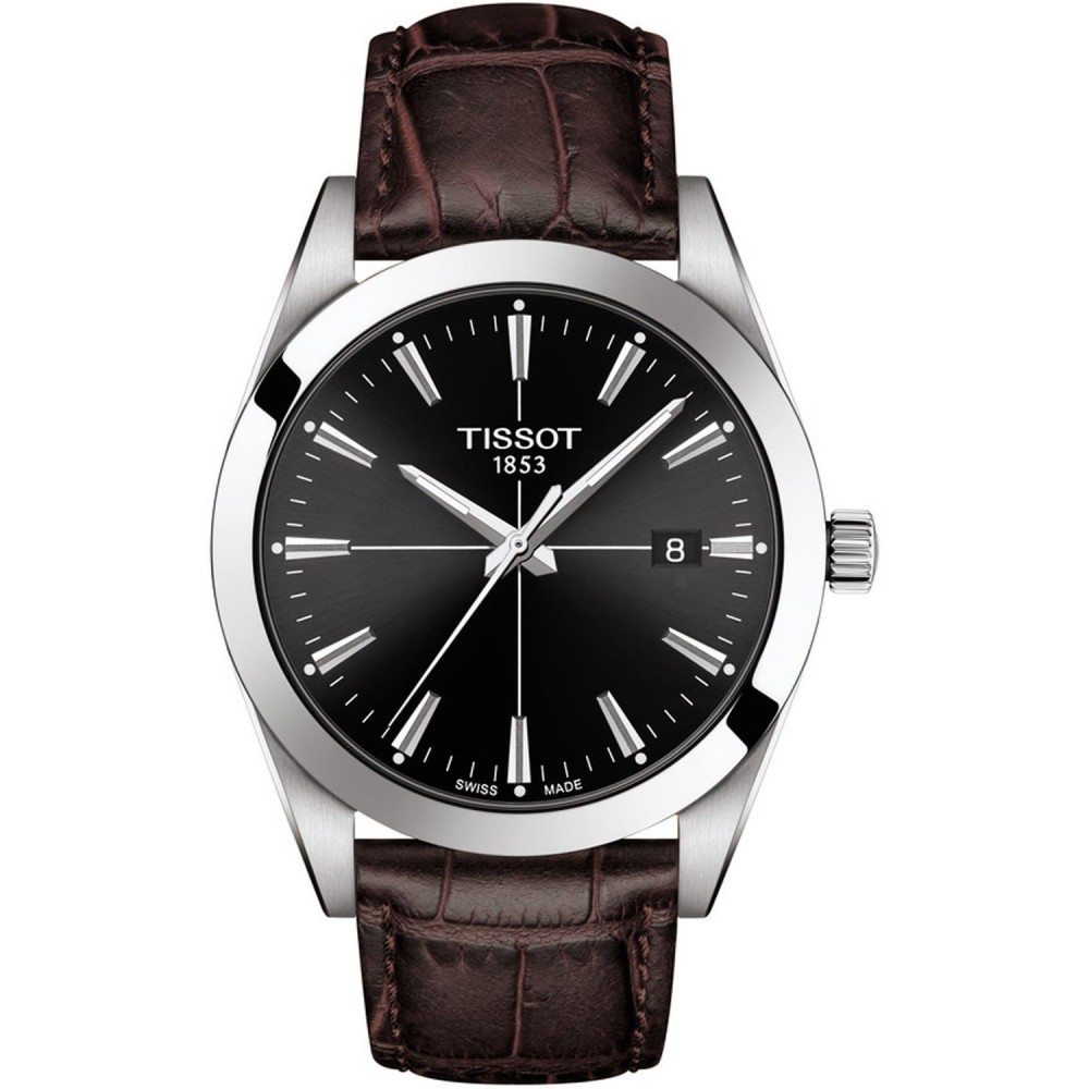 TISSOT T-Classic Gentleman Ρολόι Ανδρικό Καφέ Δερμάτινο Λουράκι T1274101605101