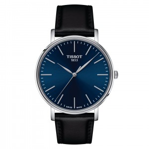 TISSOT T-Classic Everytime Gent Ρολόι Ανδρικό Μαύρο Δερμάτινο Λουράκι T1434101604100