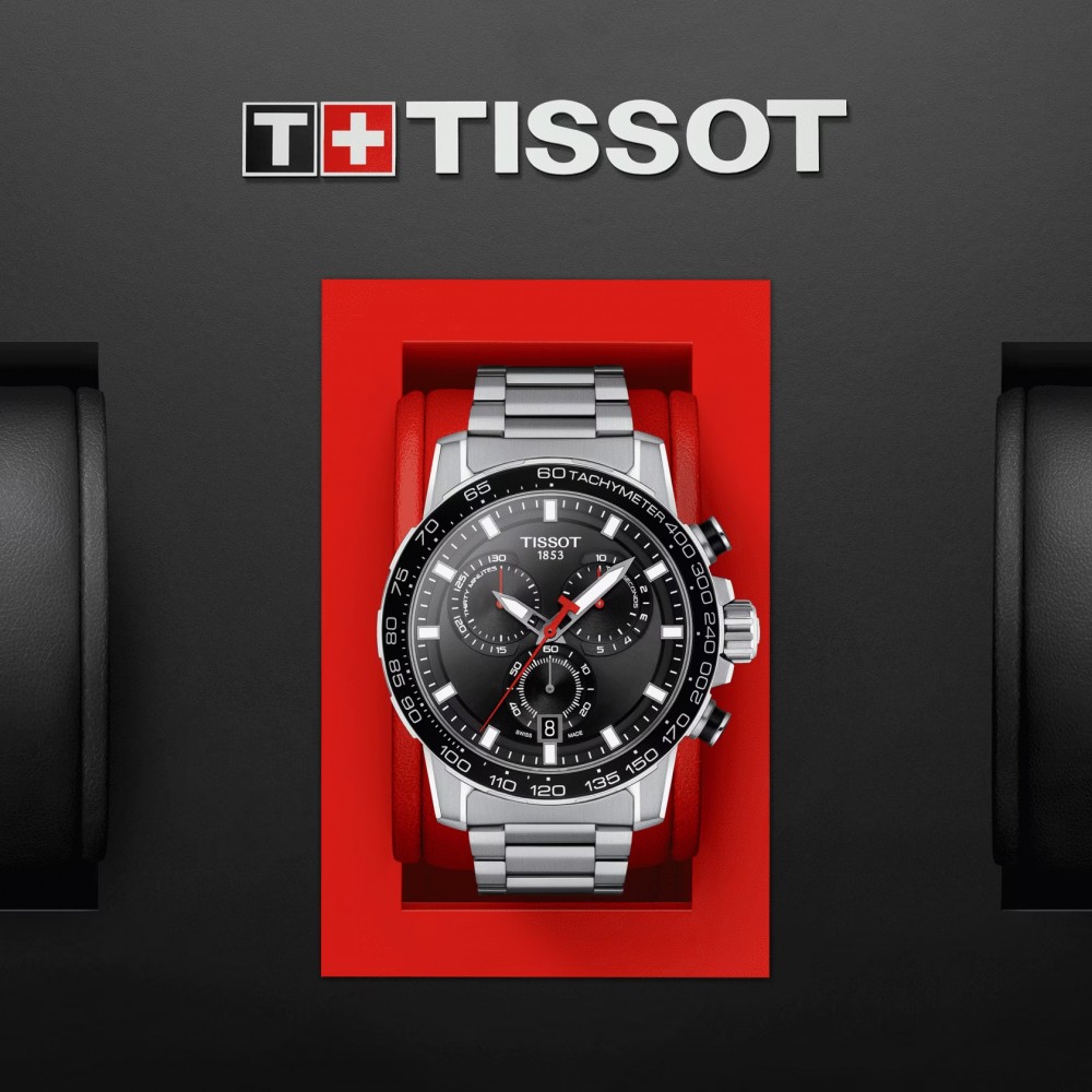 TISSOT T-Sport Superport Chrono Ρολόι Ανδρικό Ασημί Ανοξείδωτο Ατσάλι μπρασελέ T1256171105100