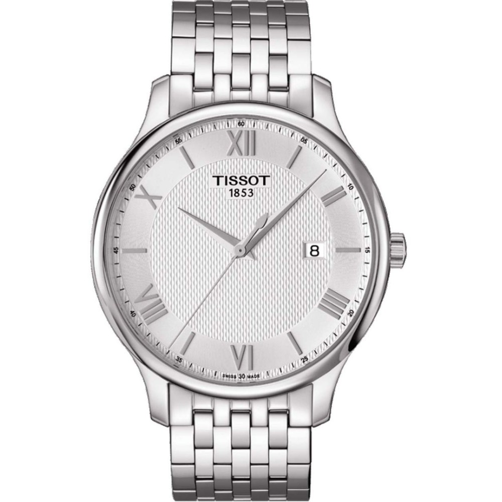 TISSOT T-Classic Tradition Ρολόι Ανδρικό Ασημί Ανοξείδωτο Ατσάλι μπρασελέ T0636101103800