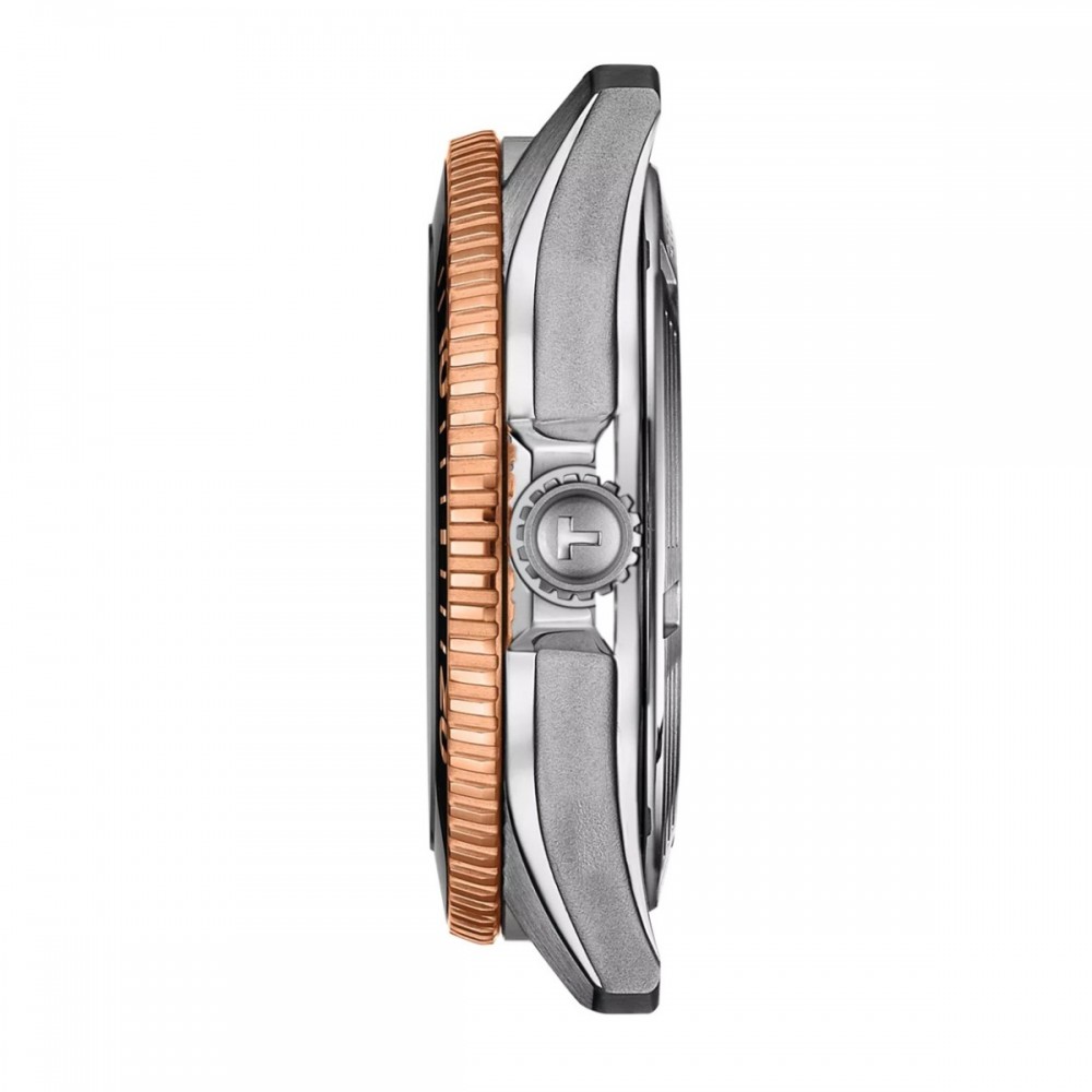 TISSOT T-Sport Seastar 1000 Powermatic 80 Ρολόι Ασημί/Ροζ Επιχρυσωμένο Ανοξείδωτο Ατσάλι μπρασελέ T1208072205101