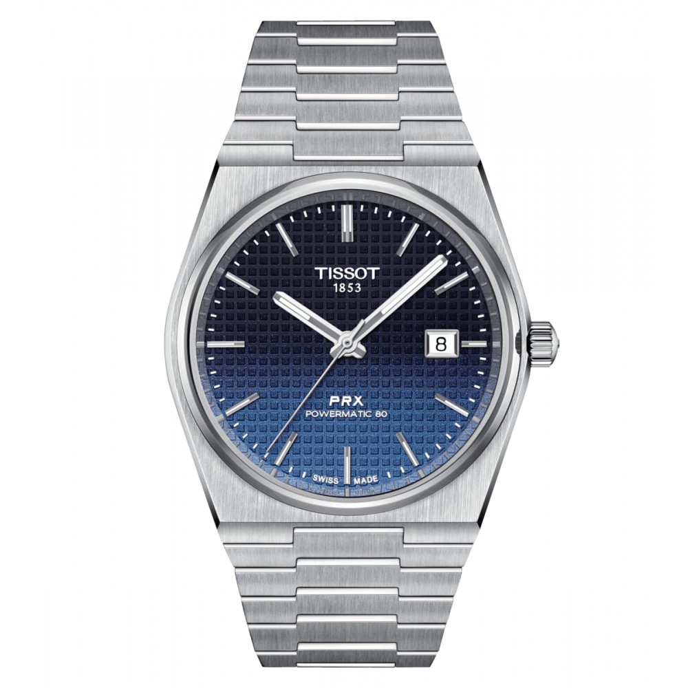 TISSOT T-Classic PRX Powermatic 80 40mm Gradient Ανοξείδωτο Ατσάλι μπρασελέ T1374071105101
