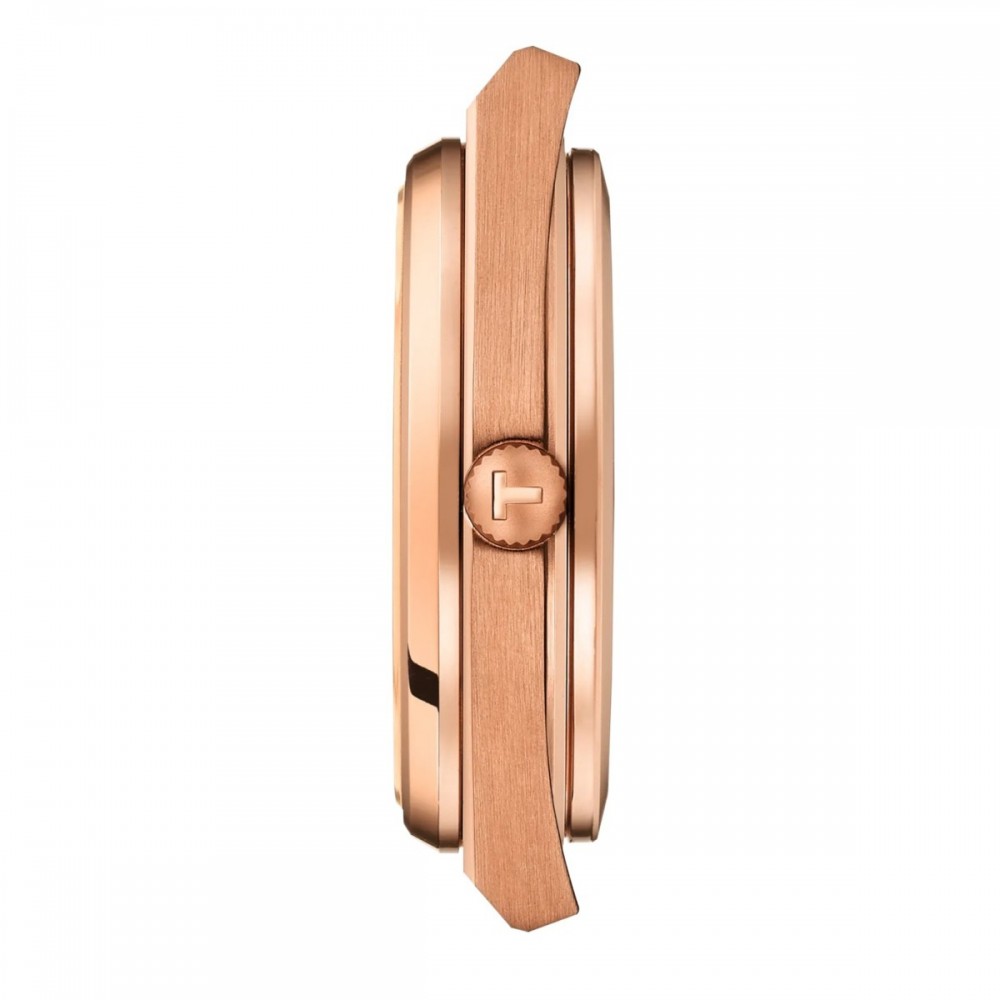 TISSOT T-Classic PRX 40mm Powermatic 80 Ρολόι Ροζ Επιχρυσωμένο Ανοξείδωτο Ατσάλι μπρασελέ T1374073304100