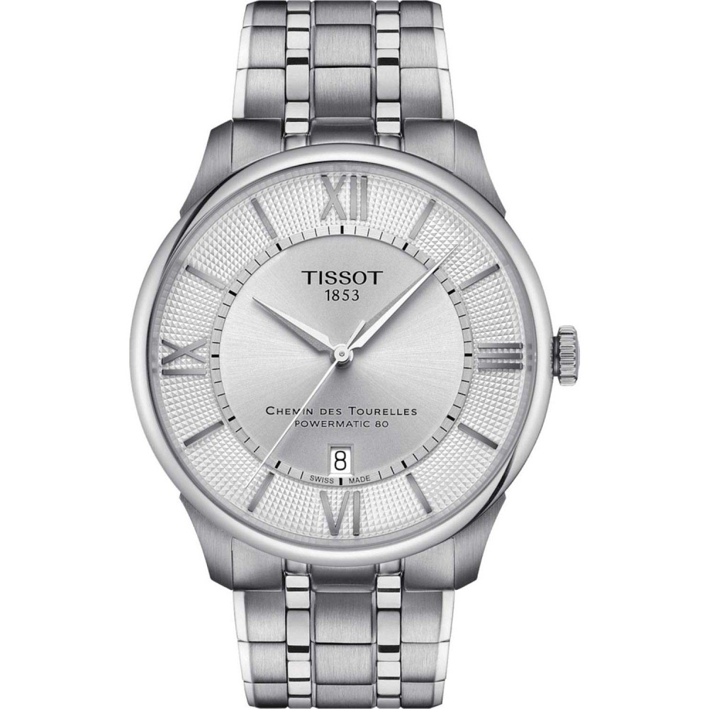 TISSOT T-Classic Chemin Des Tourelles Powermatic Ρολόι Ασημί Ανοξείδωτο Ατσάλι μπρασελέ T1394071103800