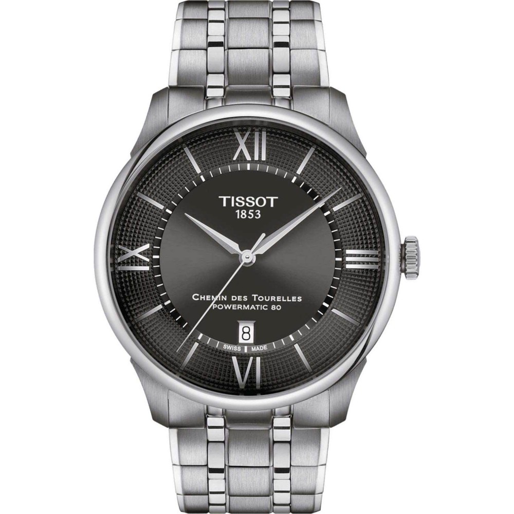TISSOT T-Classic Chemin Des Tourelles Powermatic Ρολόι Ασημί Ανοξείδωτο Ατσάλι μπρασελέ T1394071106800