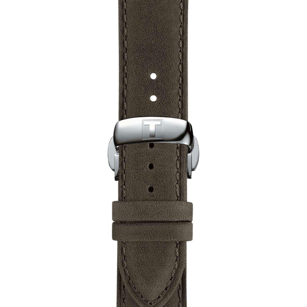 TISSOT CHEMIN DES TOURELLES SQUELETTE Αυτόματο Ρολόι Καφέ Δερμάτινο λουράκι T1398361626100