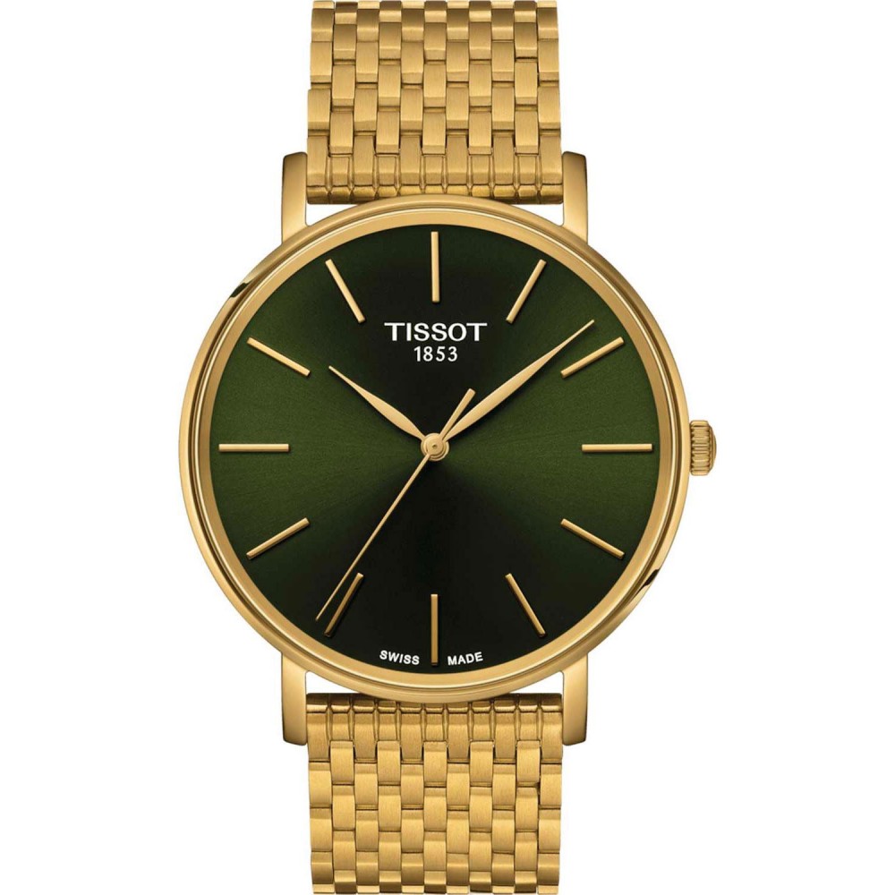 TISSOT T-Classic Everytime Gent Ρολόι Ανδρικό Επιχρυσωμένο Ανοξείδωτο Ατσάλι μπρασελέ T1434103309100