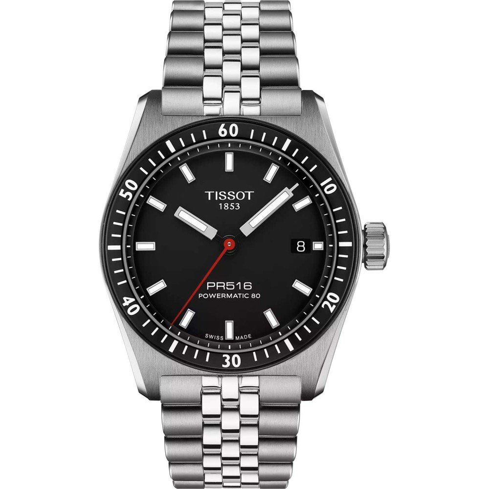 TISSOT T-Sport PR516 Powermatic 80 Ρολόι Ανδρικό Ασημί Ανοξείδωτο Ατσάλι μπρασελέ T1494071105100