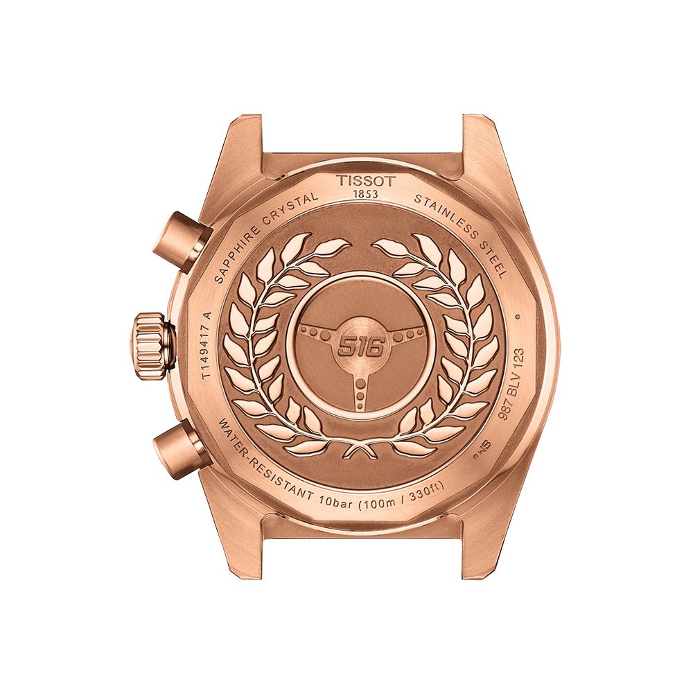 TISSOT T-Sport PR516 Chrono Ρολόι Ανδρικό Ροζ Επιχρυσωμένο Ανοξείδωτο Ατσάλι μπρασελέ T1494173305100
