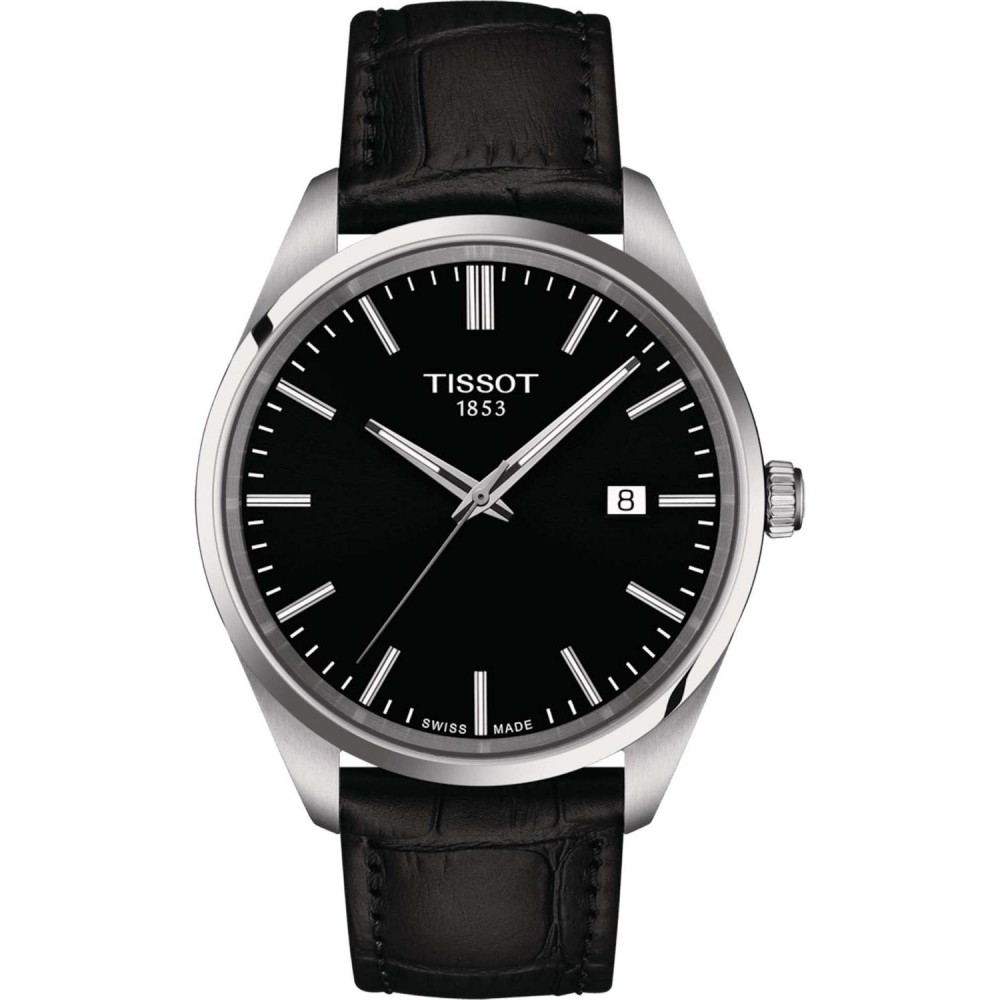 TISSOT T-Classic PR 100 Ρολόι Ανδρικό Μαύρο Δερμάτινο λουράκι T1504101605100