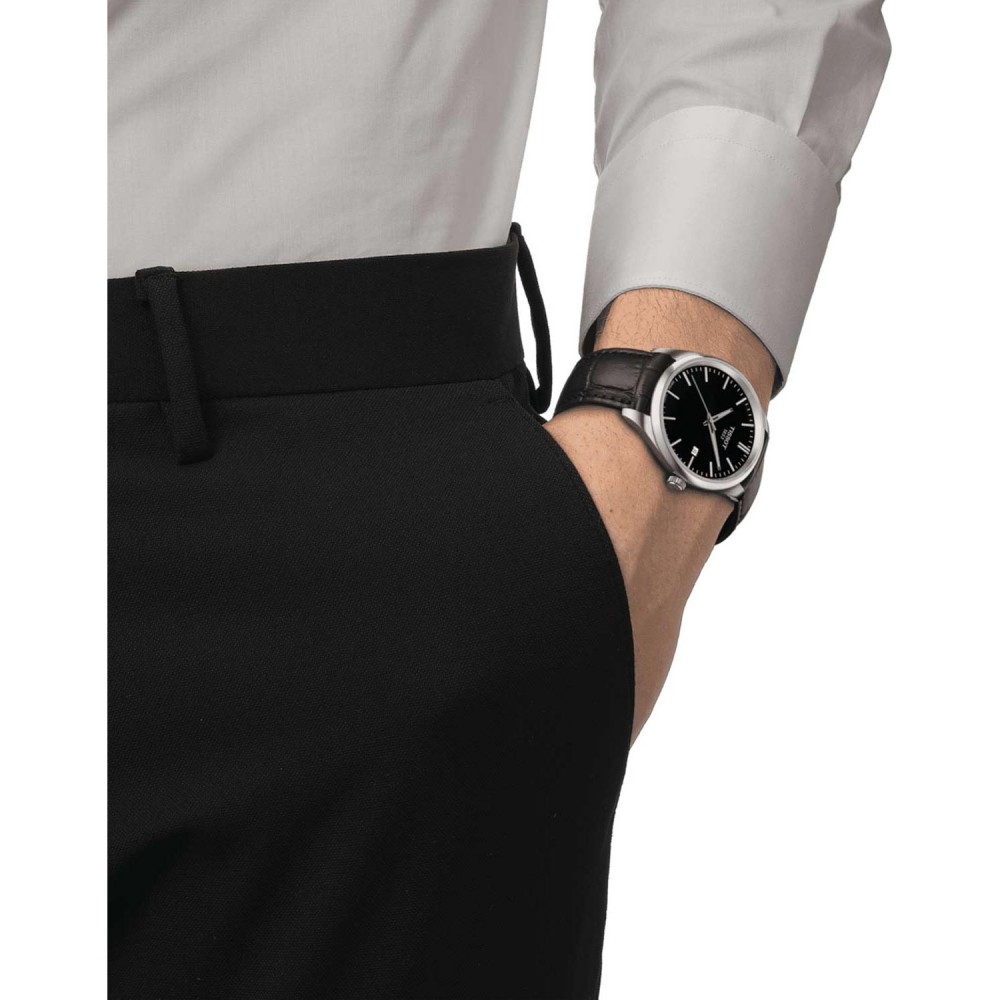 TISSOT T-Classic PR 100 Ρολόι Ανδρικό Μαύρο Δερμάτινο λουράκι T1504101605100