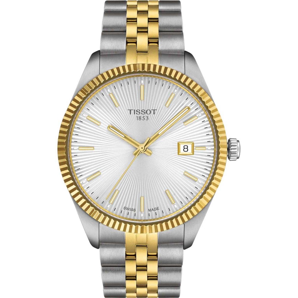 TISSOT T-Classic Ballade Ρολόι Ανδρικό Ασημί/Επιχρυσωμένο Ανοξείδωτο Ατσάλι μπρασελέ T1564102203100