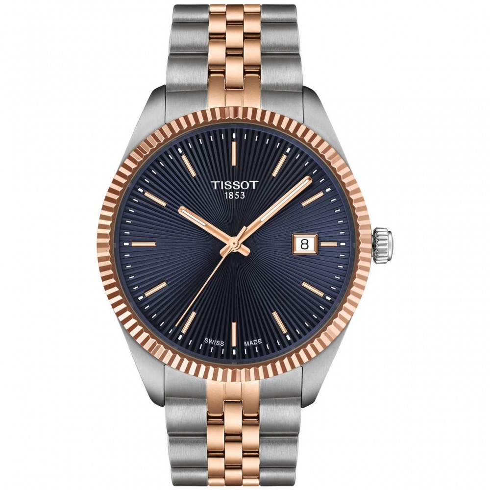 TISSOT T-Classic Ballade Ρολόι Ανδρικό Ασημί/Ροζ επιχρυσωμένο Ανοξείδωτο Ατσάλι μπρασελέ T1564102204100