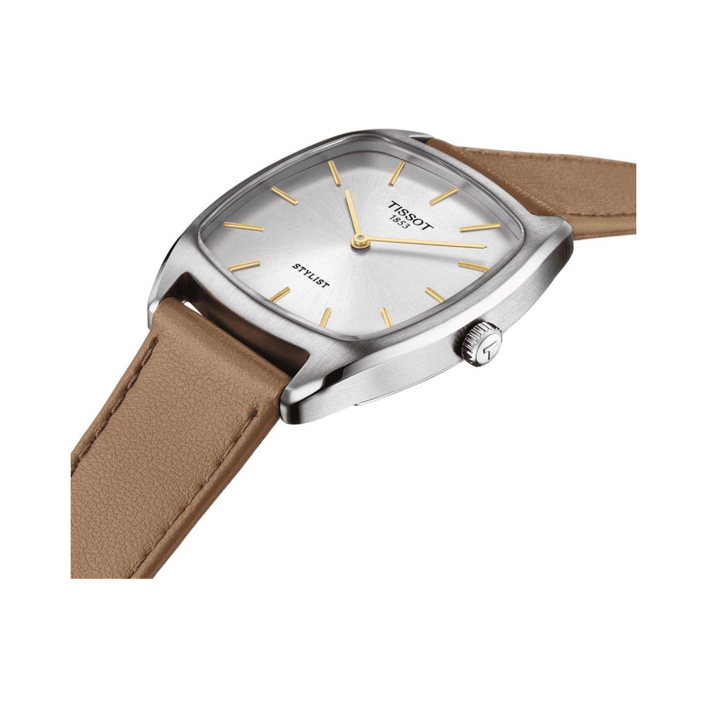 TISSOT Heritage Stylist Ρολόι Γυναικείο Καφέ Δερμάτινο λουράκι T1599091603100