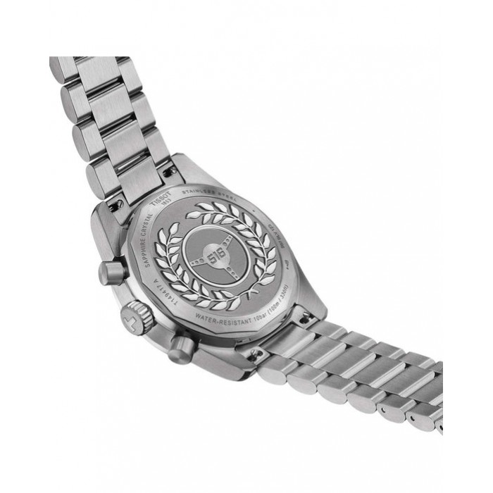 TISSOT T-Sport Seastar 1000 Dual Time GMT Ασημί/Επιχρυσωμένο Ανοξείδωτο Ατσάλι μπρασελέ T1208522205100